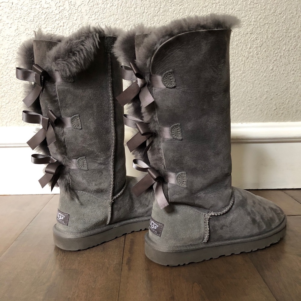 UGG Bailey Bow Tall Gray Boots